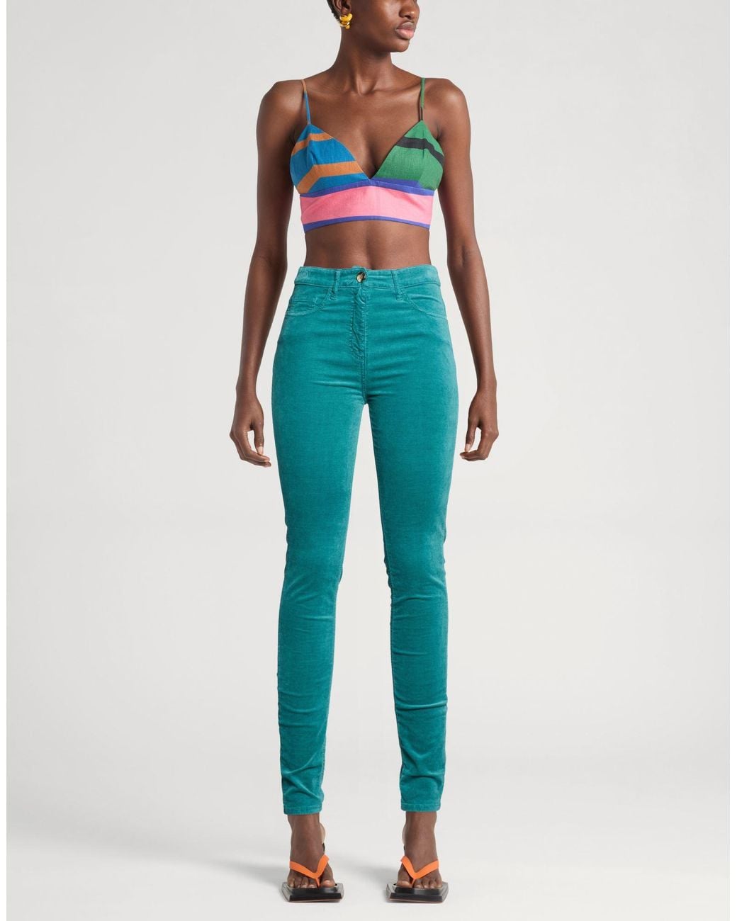 Elisabetta Franchi Blue Pants Cotton, Modal, Elastane