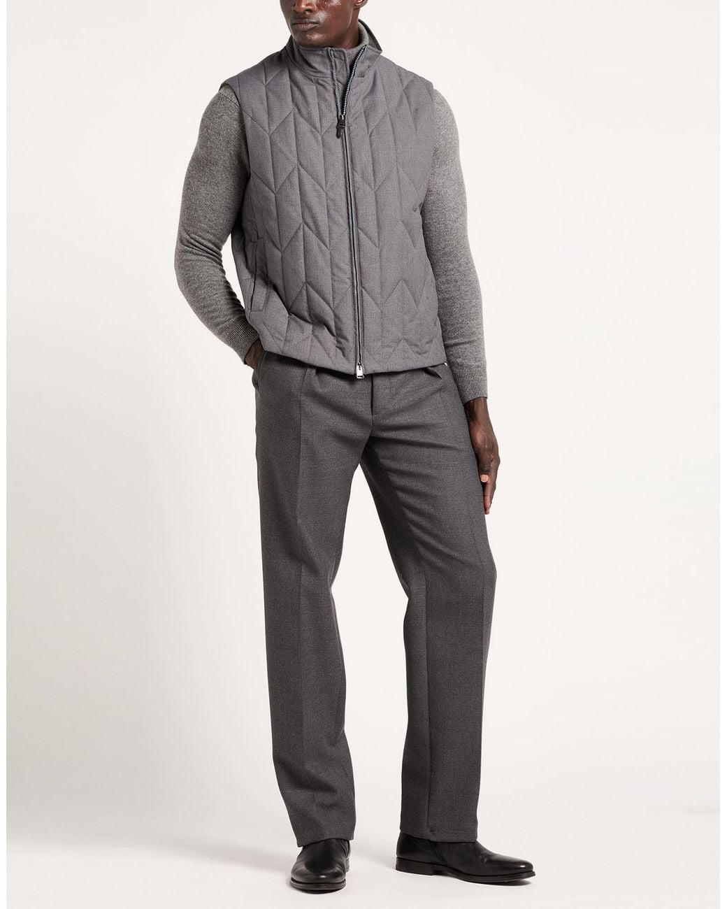 Canali Gray Vest Polyester, Viscose for men