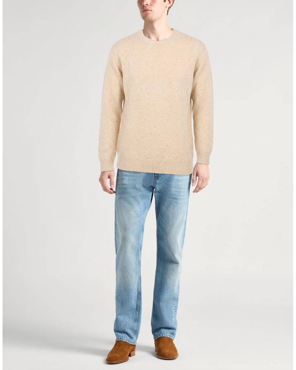 Daniele Fiesoli Natural Sweater Virgin Wool, Polyamide for men