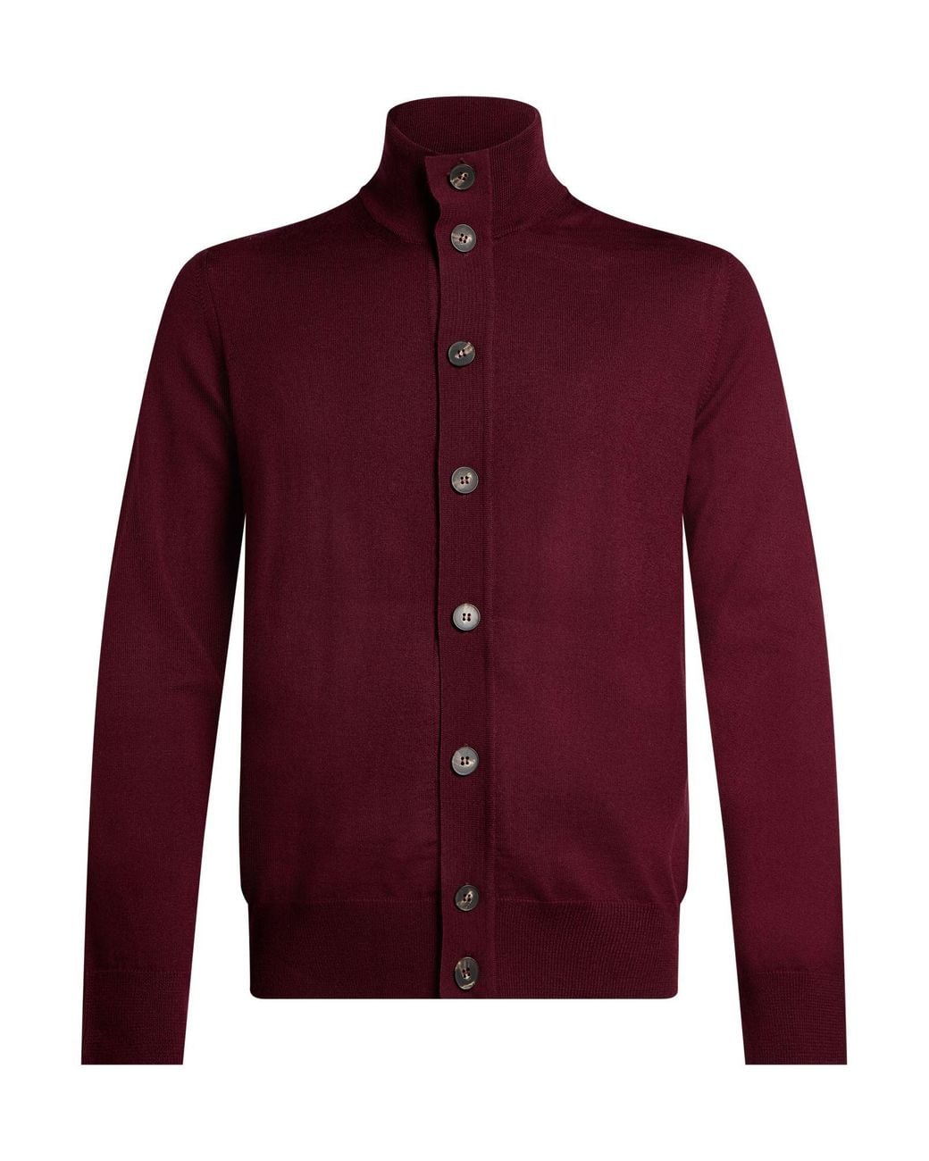 Alpha Studio Red Burgundy Cardigan Merino Wool for men