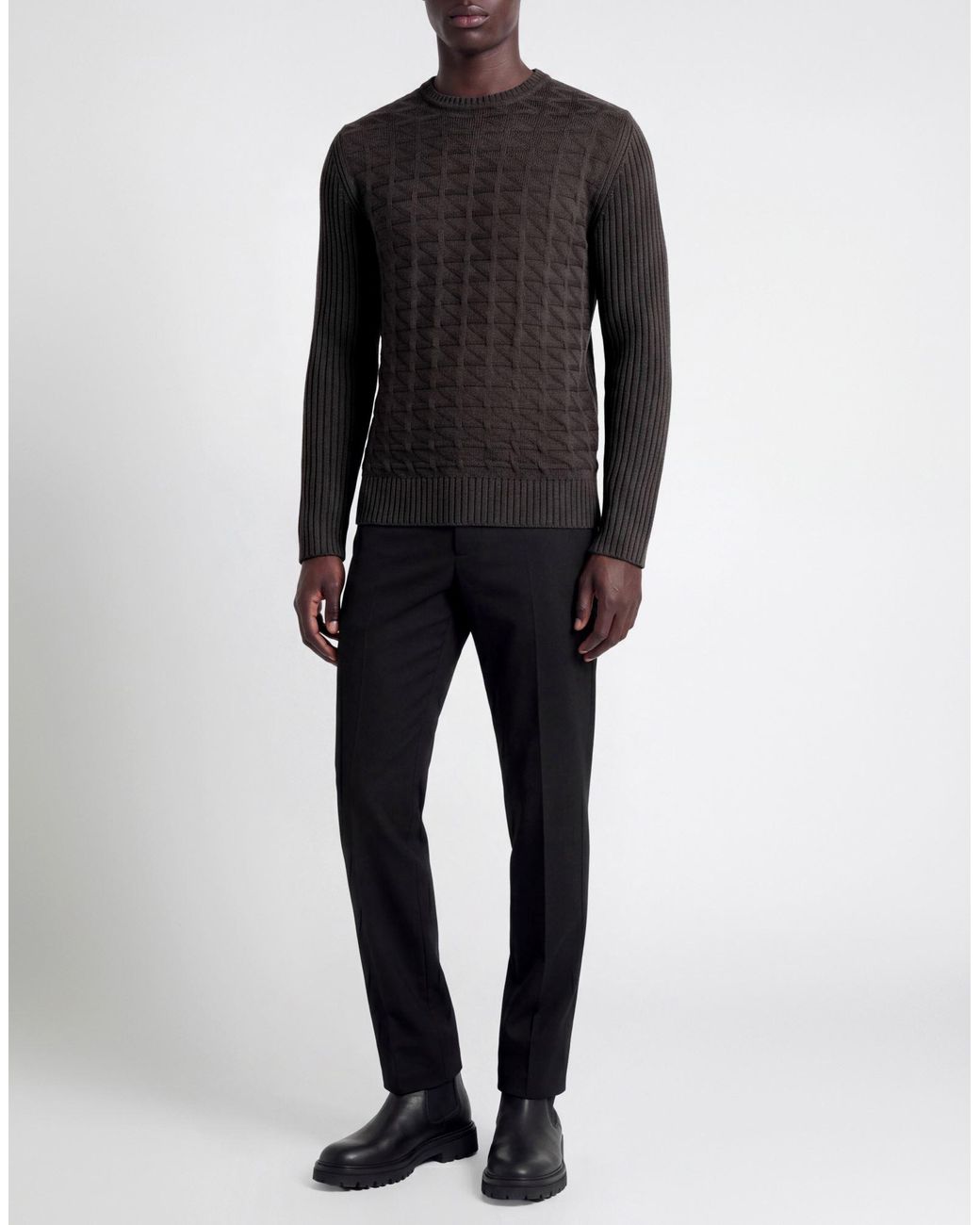 PHILOTINTO Black Sweater Merino Wool, Acrylic for men