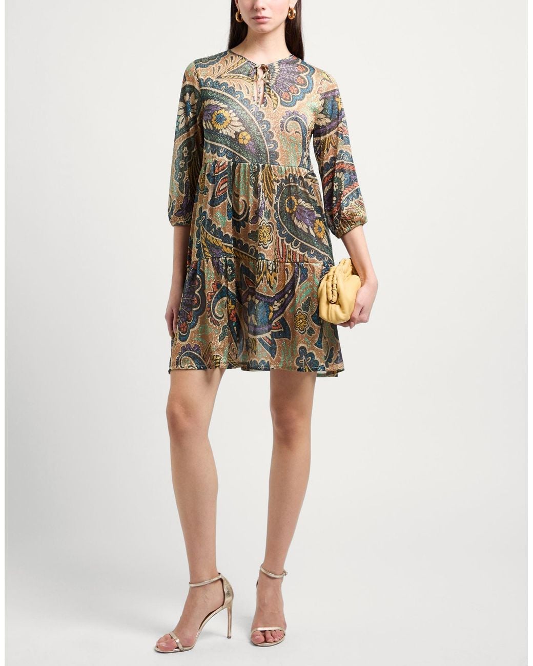 Siyu Green Mini Dress Polyester, Polyamide