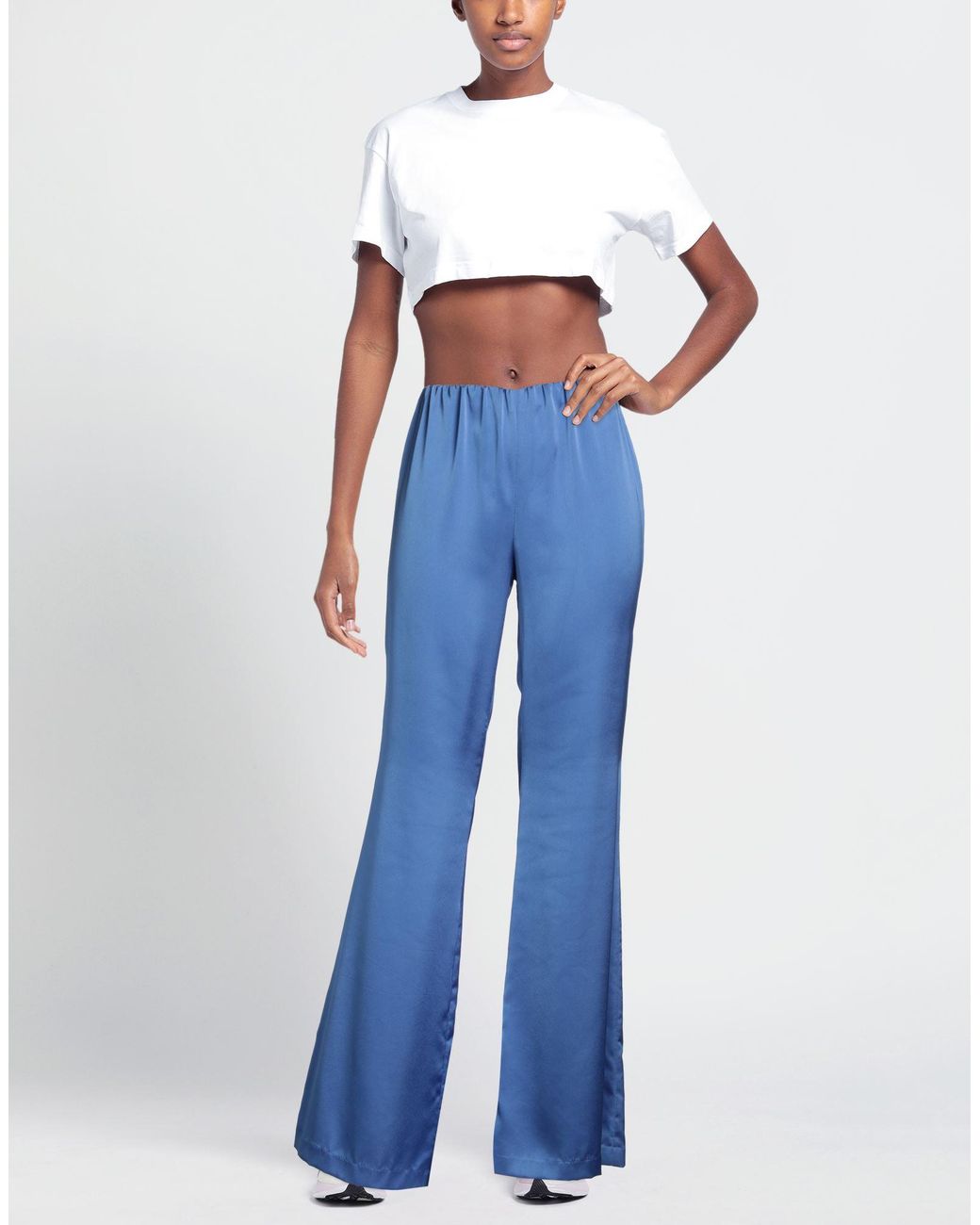 ATELIER LEGORA Blue Azure Pants Polyamide, Viscose, Polyester, Elastane