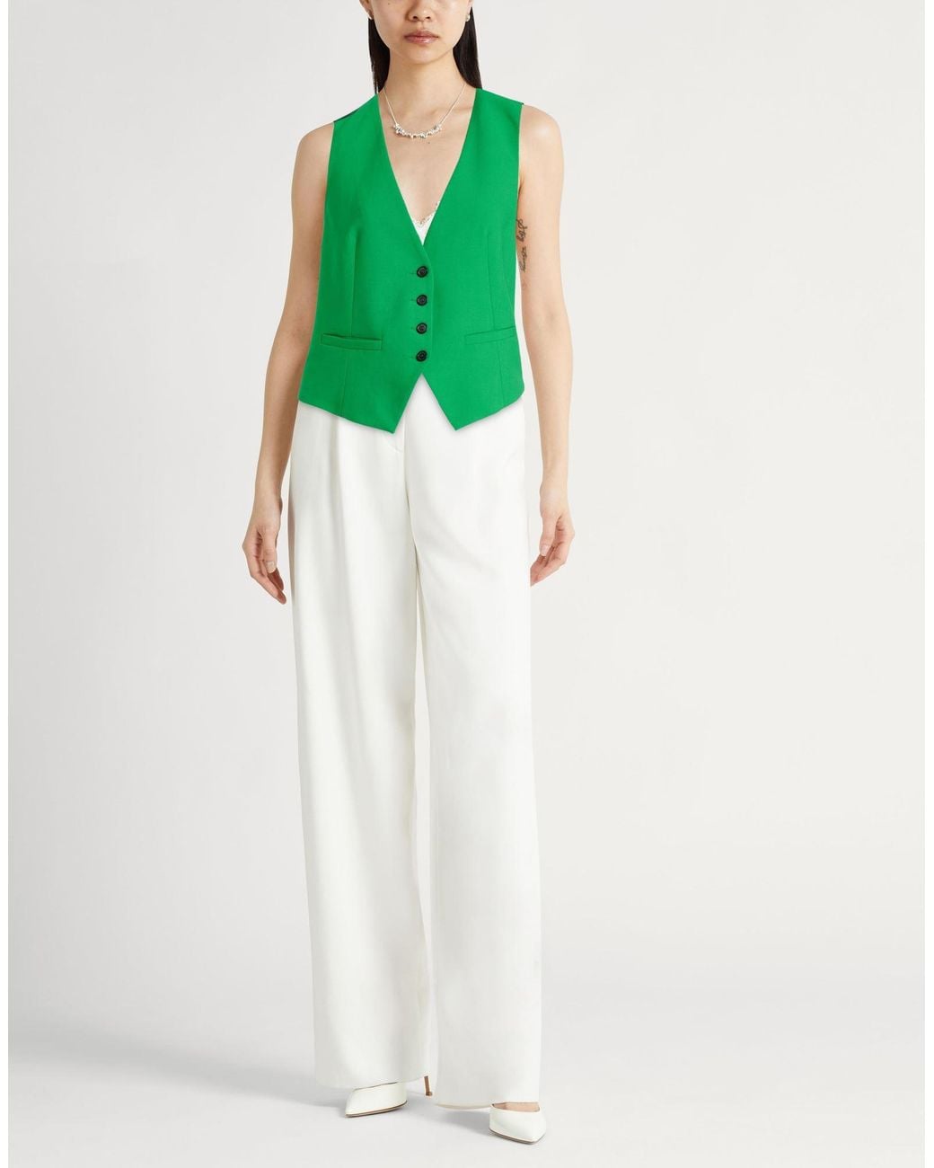 Jucca Green Tailored Vest Polyester