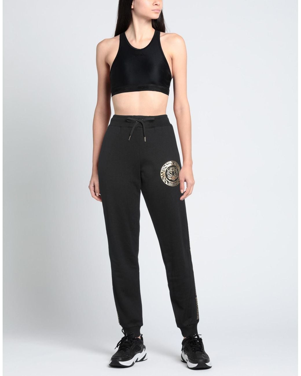 Just Cavalli Black Pants Cotton, Elastane