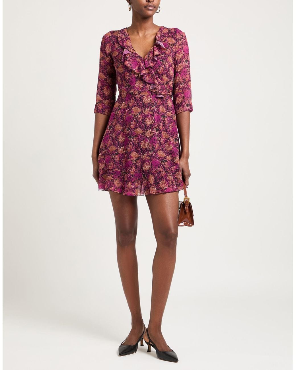 Patrizia Pepe Red Mauve Mini Dress Polyester