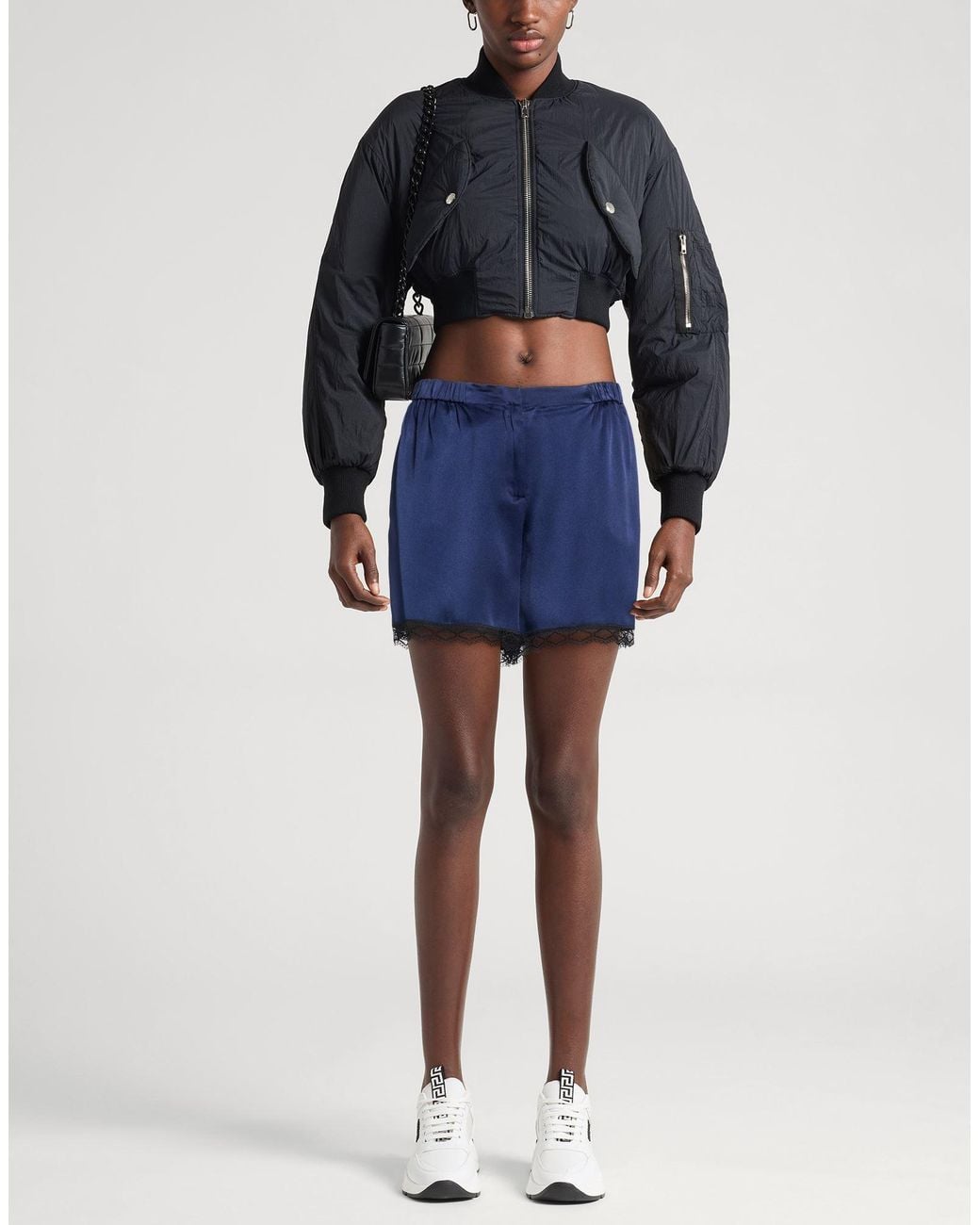 Alberta Ferretti Blue Shorts & Bermuda Shorts Acetate, Silk