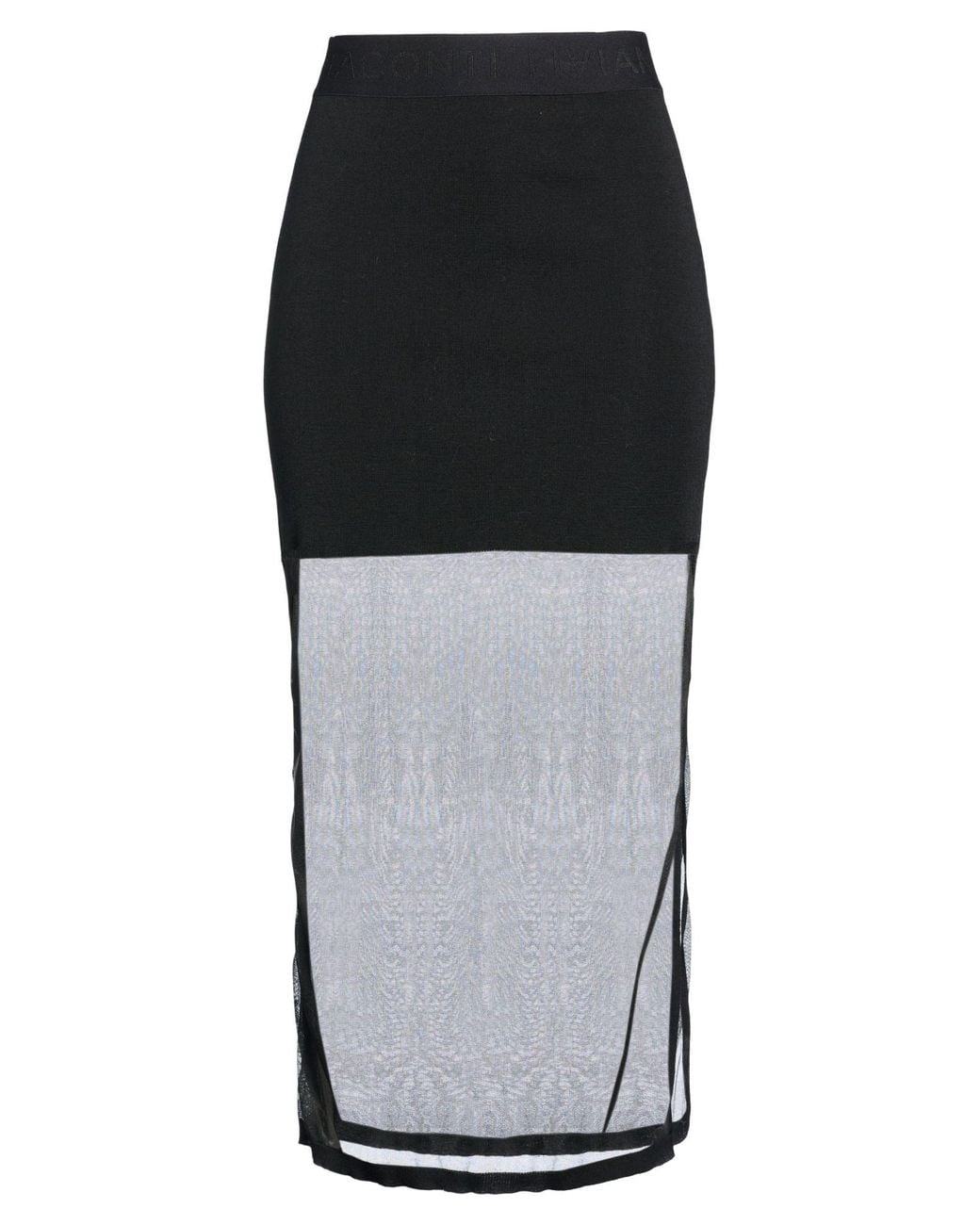 Liviana Conti Black Midi Skirt Virgin Wool, Polyester