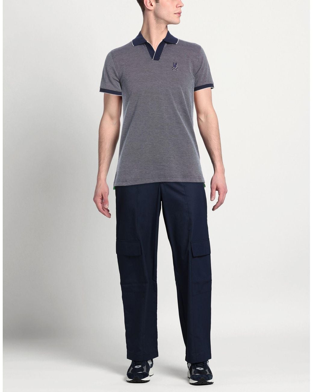 Psycho Bunny Gray Polo Shirt Pima Cotton for men
