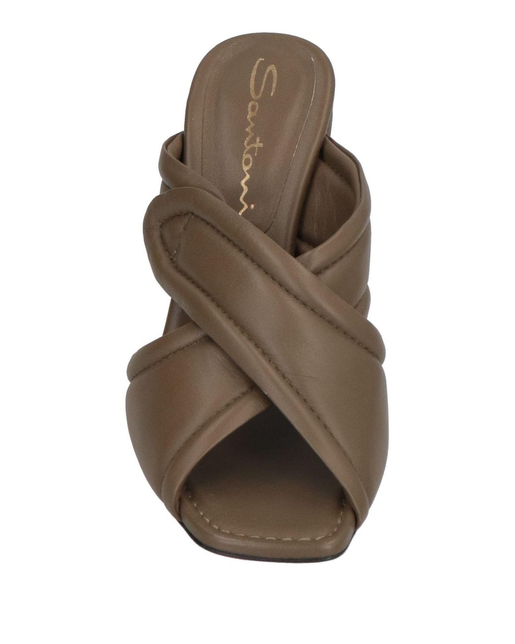 Santoni Brown Crossover Straps Sandals