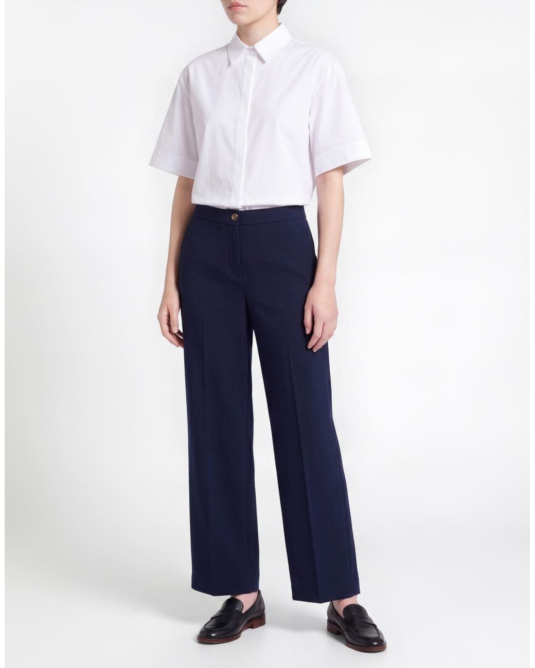 Elena Miro Blue Pants Polyester, Elastane