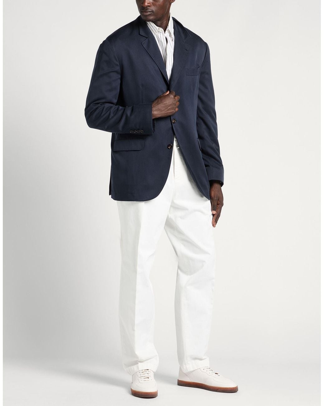 Brunello Cucinelli Blue Midnight Blazer Silk for men