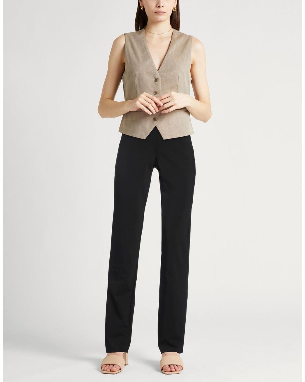 Marella Black Pants Cotton, Polyamide, Elastane