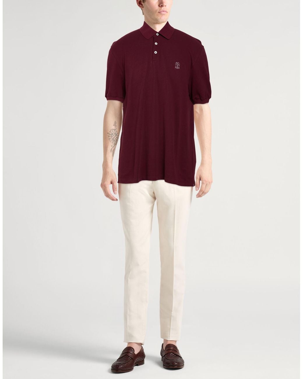 Brunello Cucinelli Red Polo Shirt for men