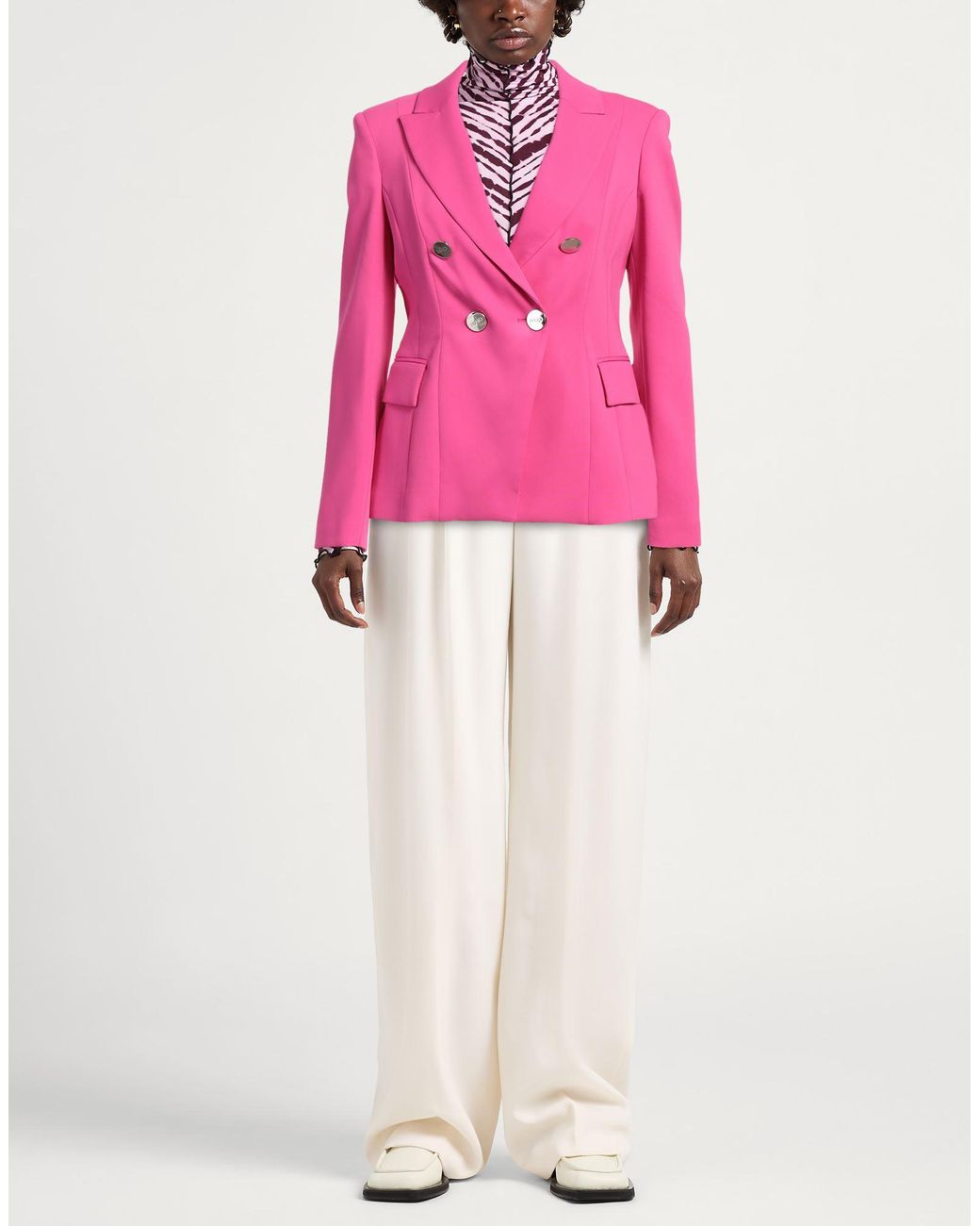 Liu Jo Pink Fuchsia Blazer Viscose, Polyester, Elastane