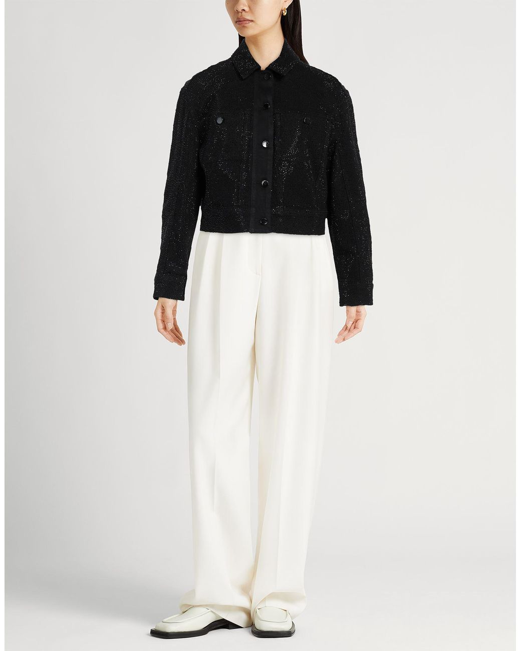 Emporio Armani Black Denim Outerwear Cotton, Elastane
