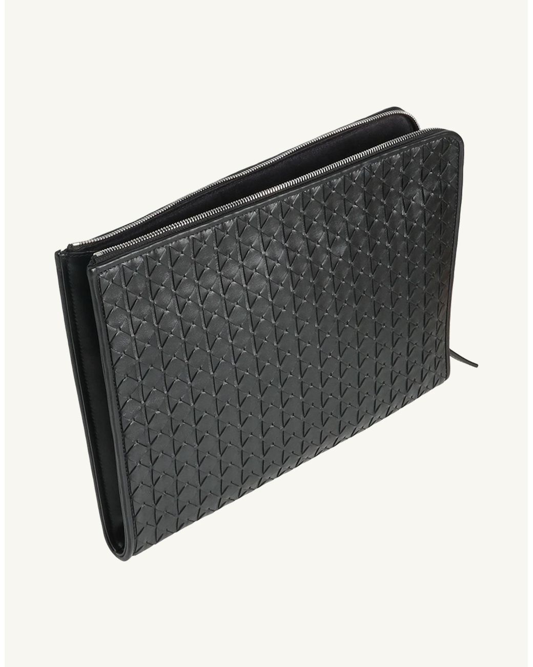 Serapian Black Document Holder Leather for men