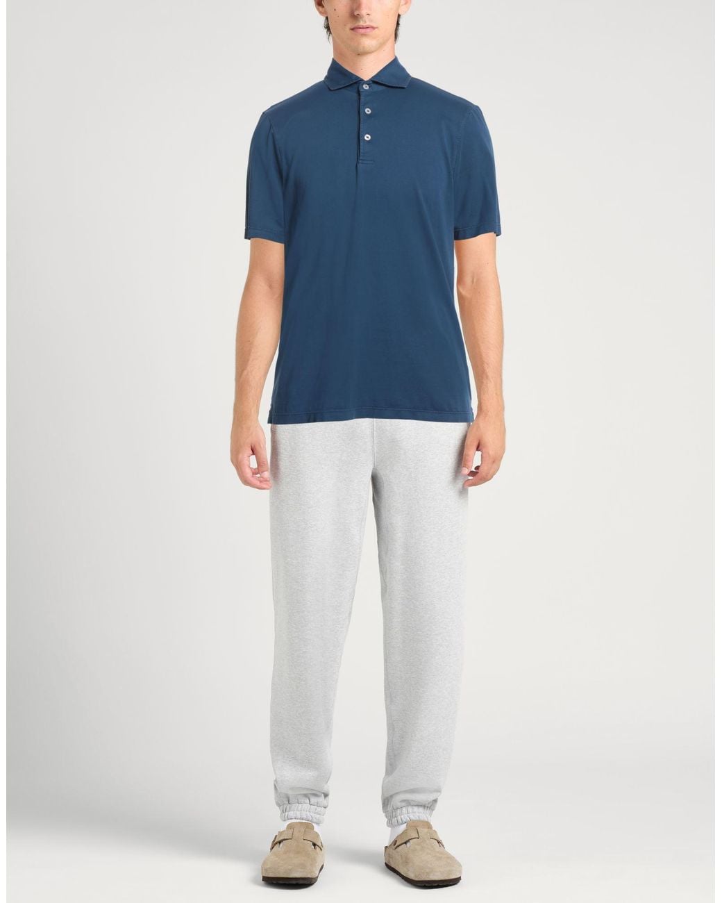 Barba Napoli Blue Polo Shirt Cotton for men