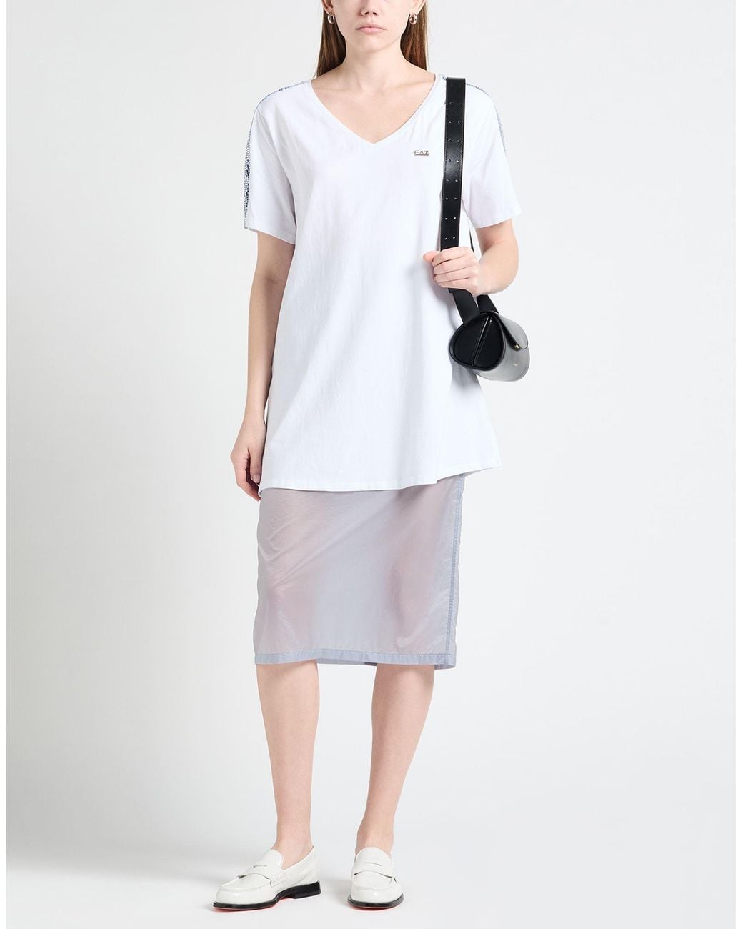 EA7 White T-Shirt Cotton, Modal, Elastane
