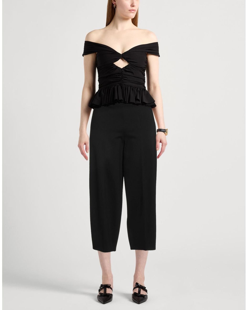 Liviana Conti Black Pants Viscose, Polyamide, Elastane