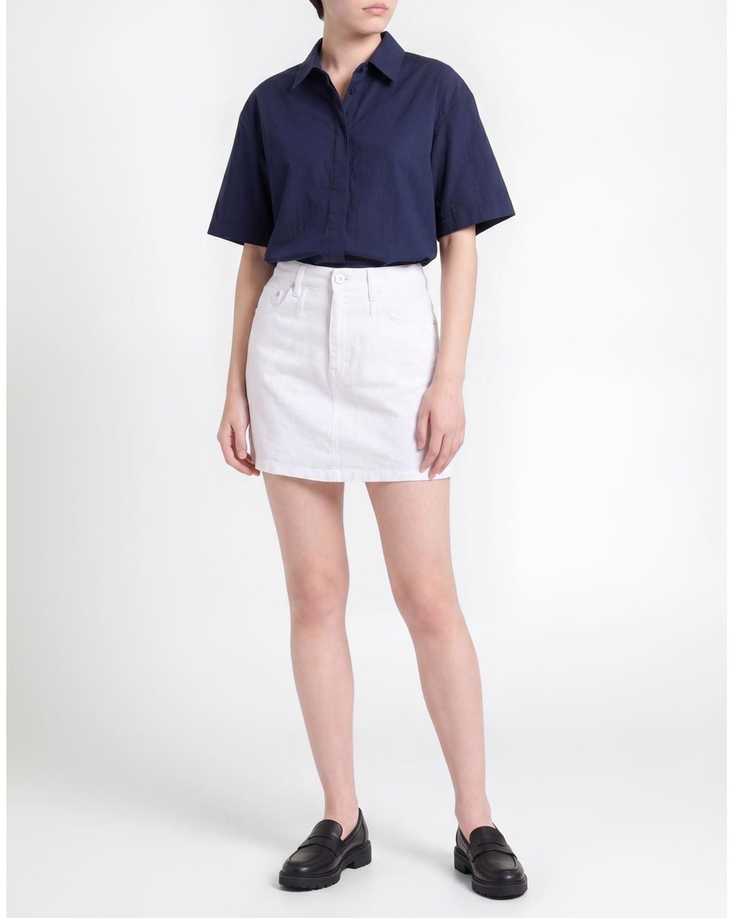 120% Lino White Mini Skirts