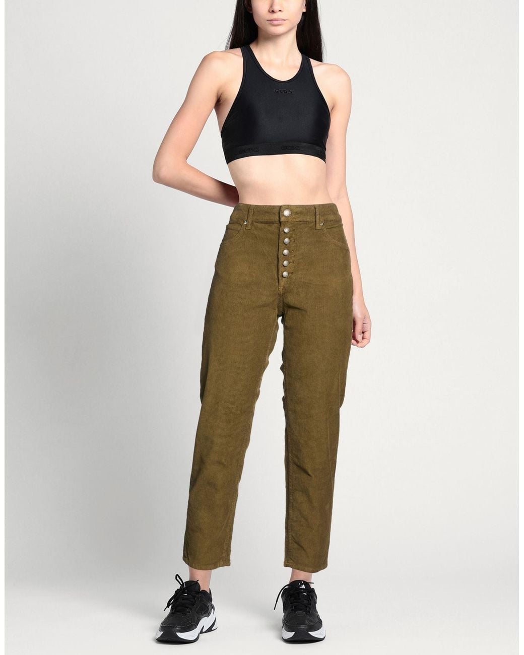 Roy Rogers Green Pants Cotton, Elastane
