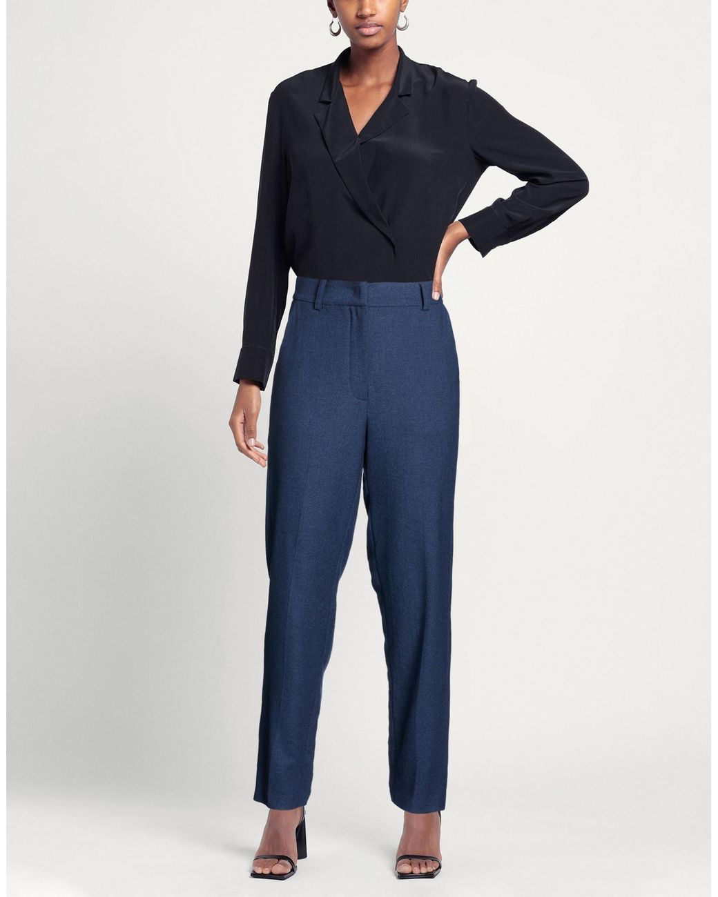 Niu Blue Pants Polyester, Viscose, Wool, Elastane