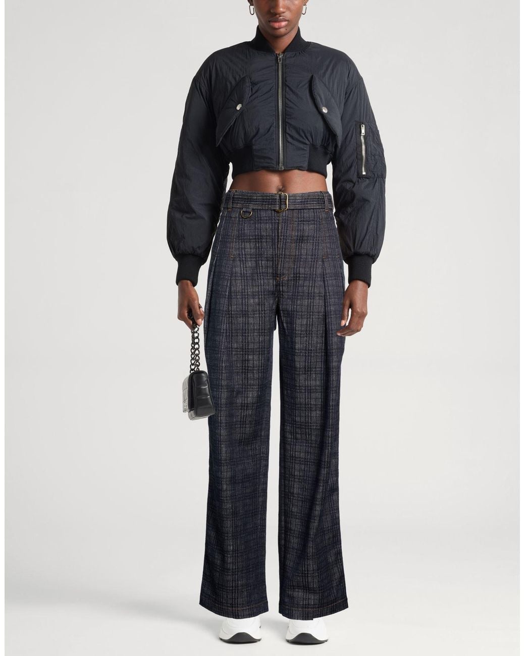 Burberry Blue Jeans Cotton, Lambskin
