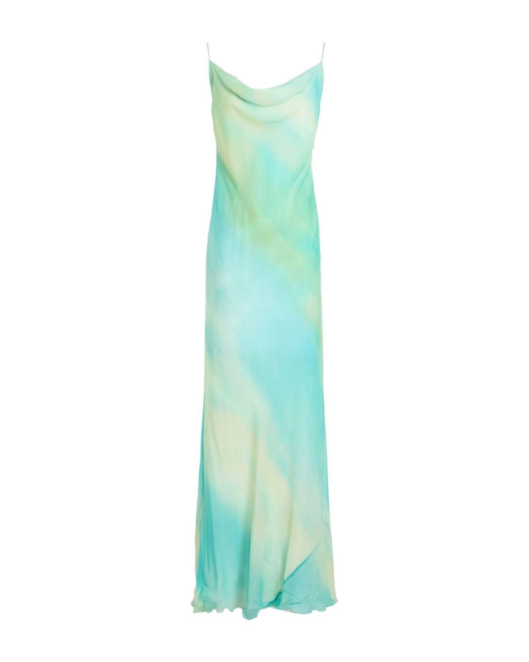 MVP WARDROBE Green Sky Maxi Dress Silk