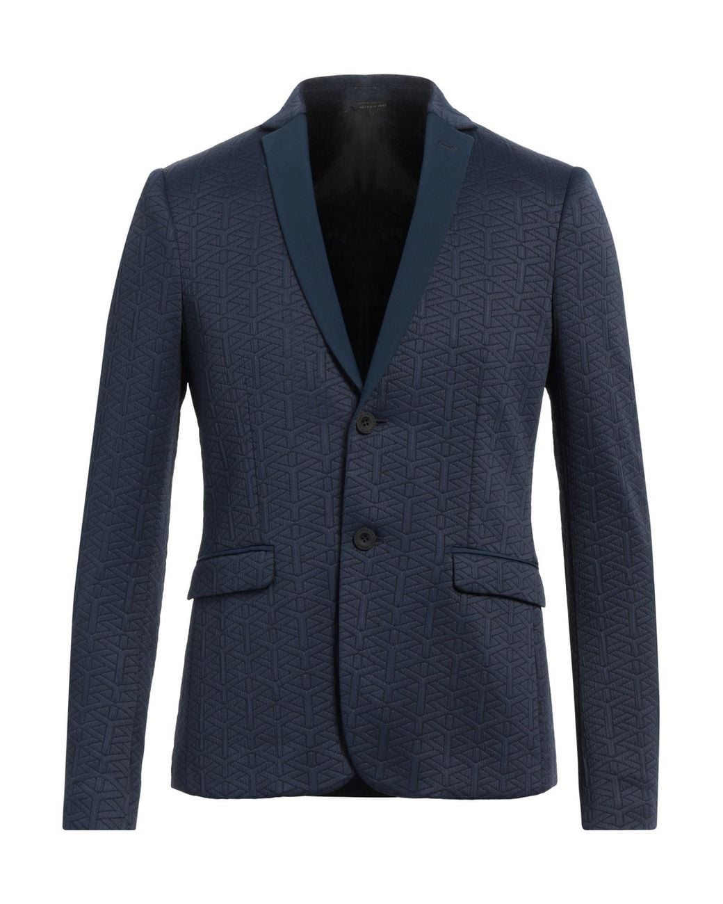 Patrizia Pepe Blue Stretch Jersey Single-Breasted Blazer for men