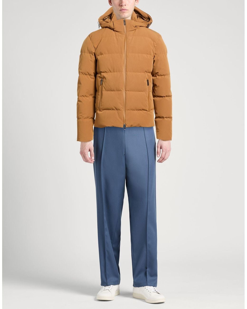 Paul & Shark Brown Camel Puffer Polyester, Elastane for men