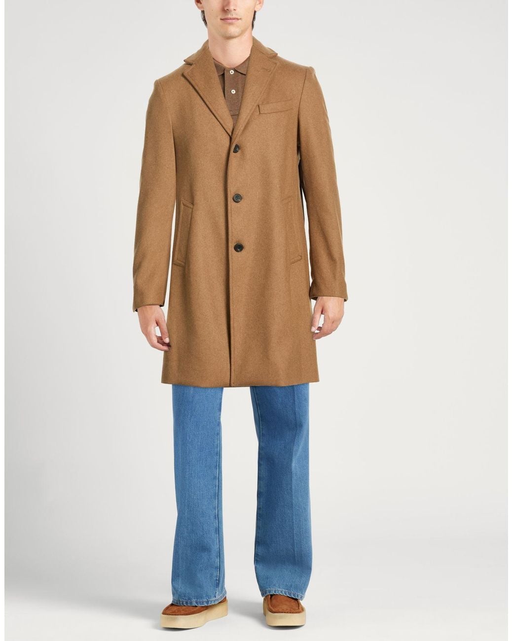 Messagerie Brown Coat Virgin Wool, Polyamide, Cashmere for men