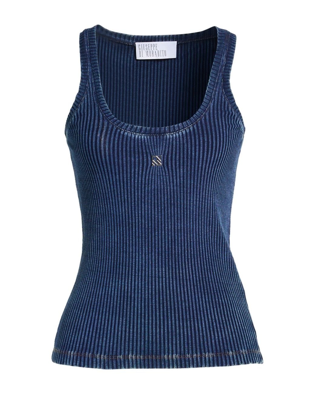 GIUSEPPE DI MORABITO Blue Tank Top Cotton, Elastane