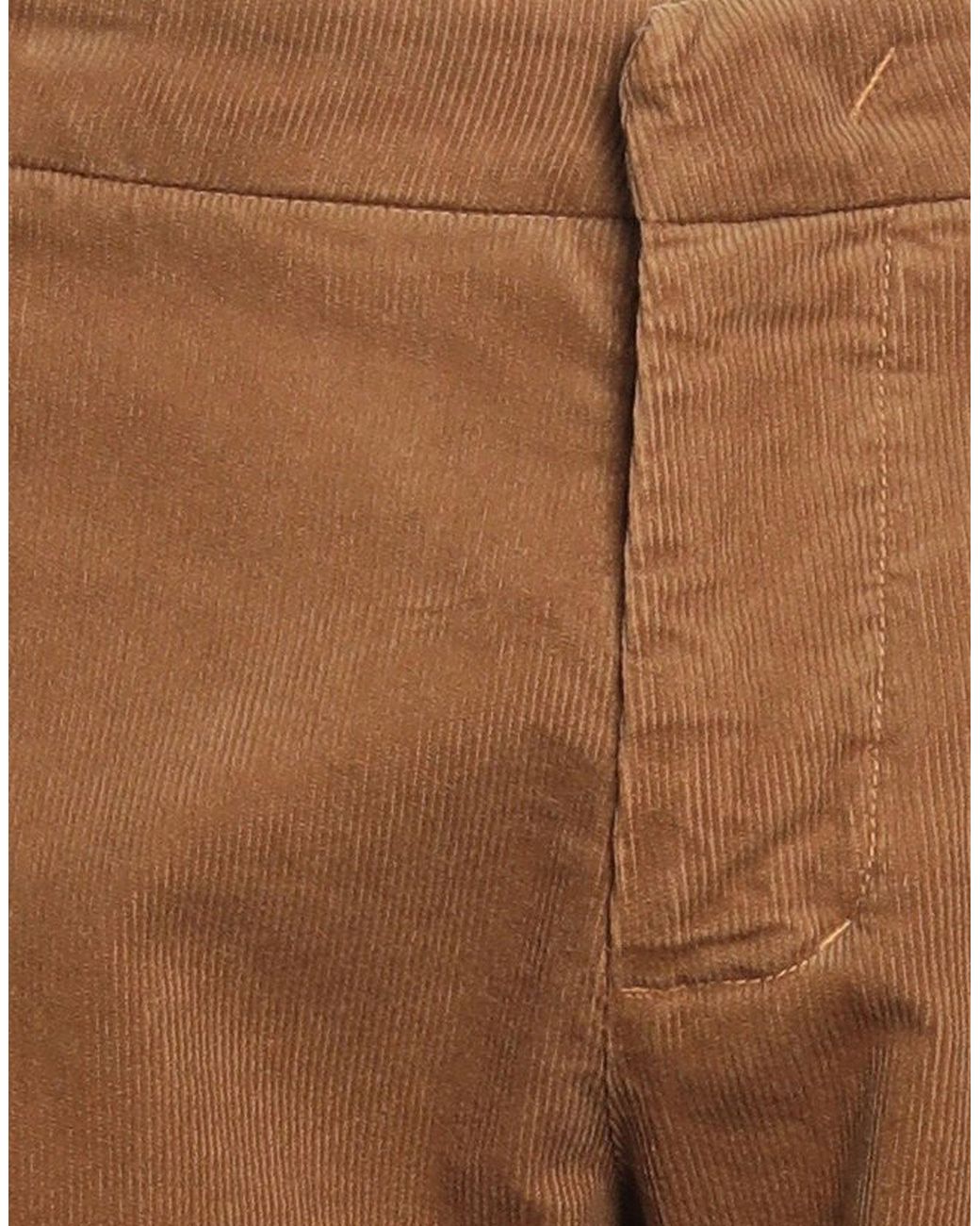 Entre Amis Brown Camel Pants Cotton, Elastane for men