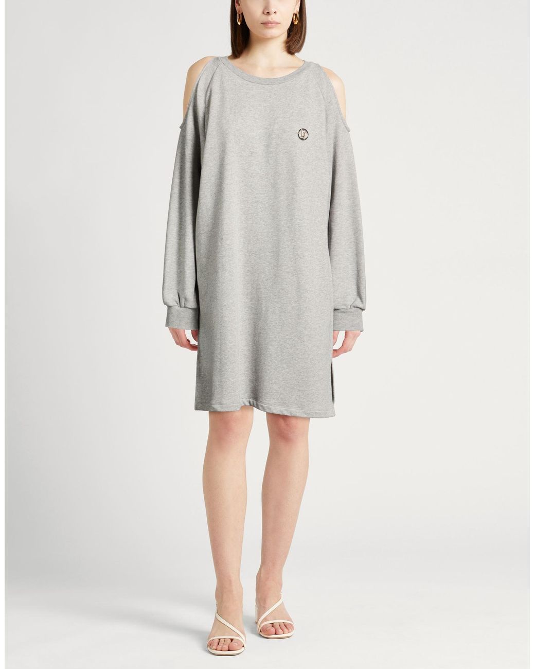 Liu Jo Gray Mini Dress Cotton, Polyester, Elastane