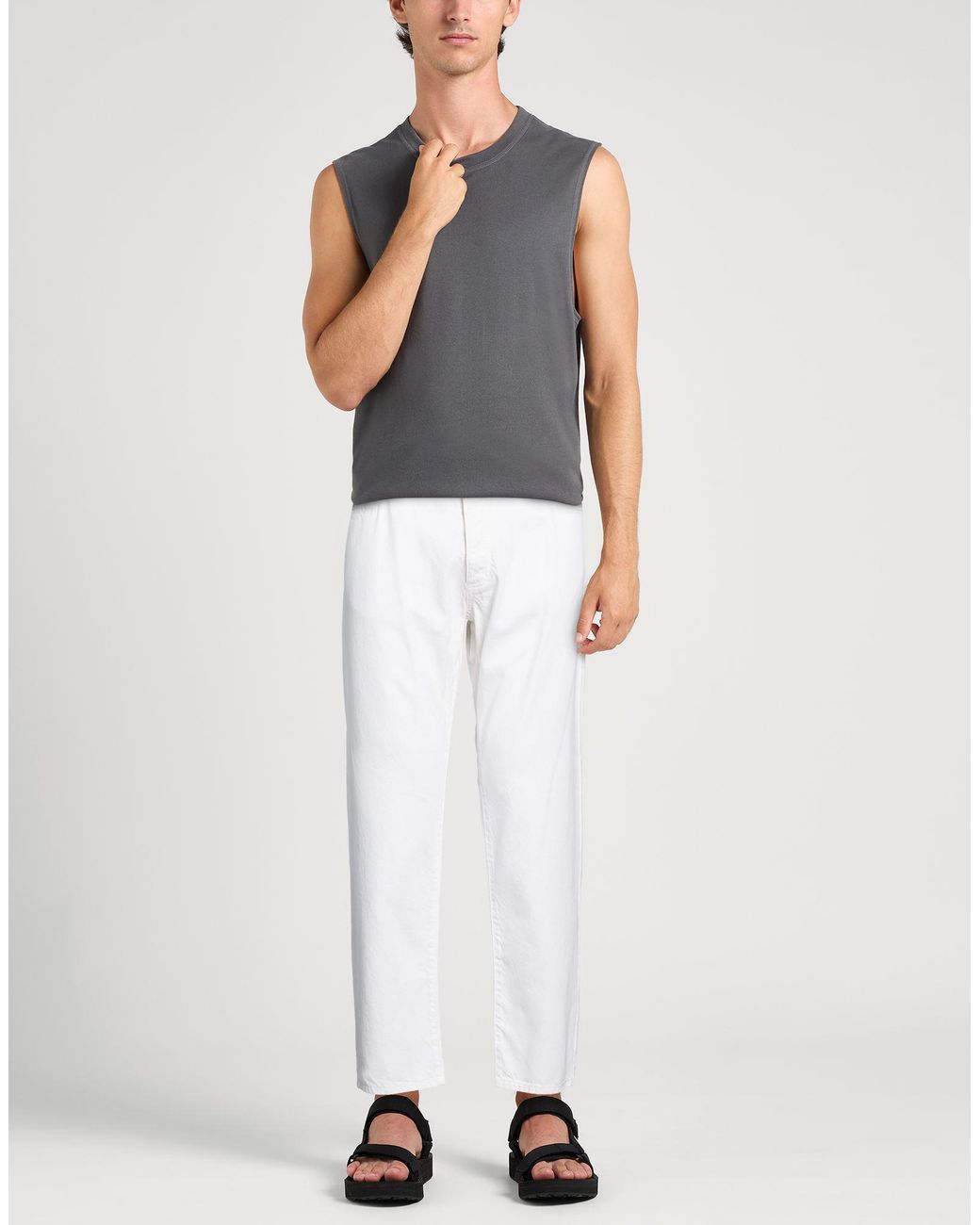 ICON DENIM White Pants Lyocell, Cotton for men