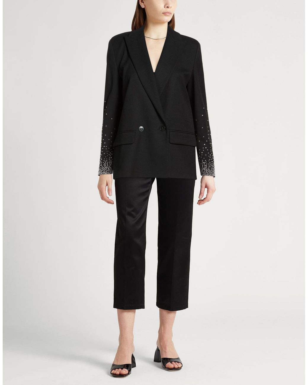Marella Black Blazer Polyester, Viscose, Elastane