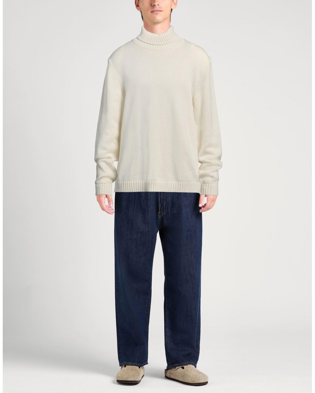 Zanone White Ivory Turtleneck Virgin Wool for men