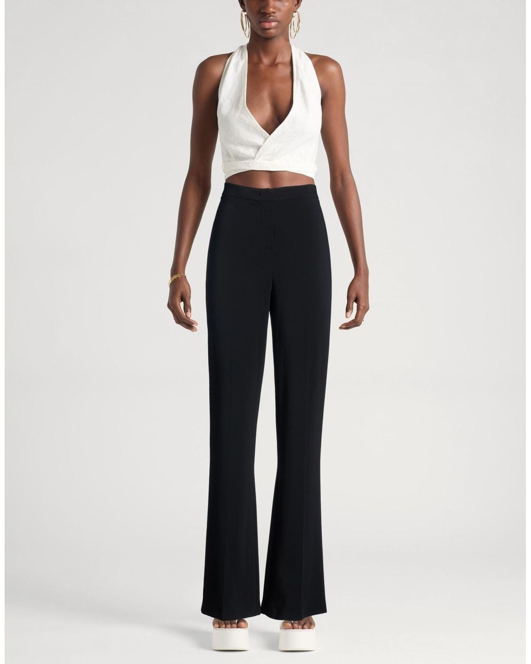 Pinko Blue Pants Viscose, Elastane