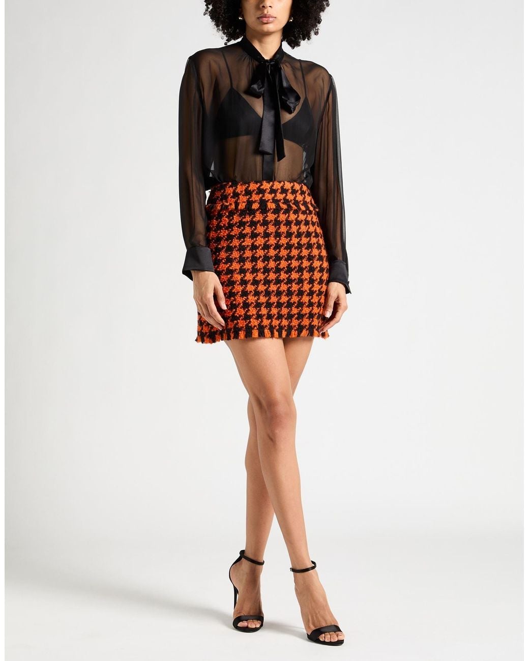 Dolce & Gabbana Orange Mini Skirt Wool, Polyamide