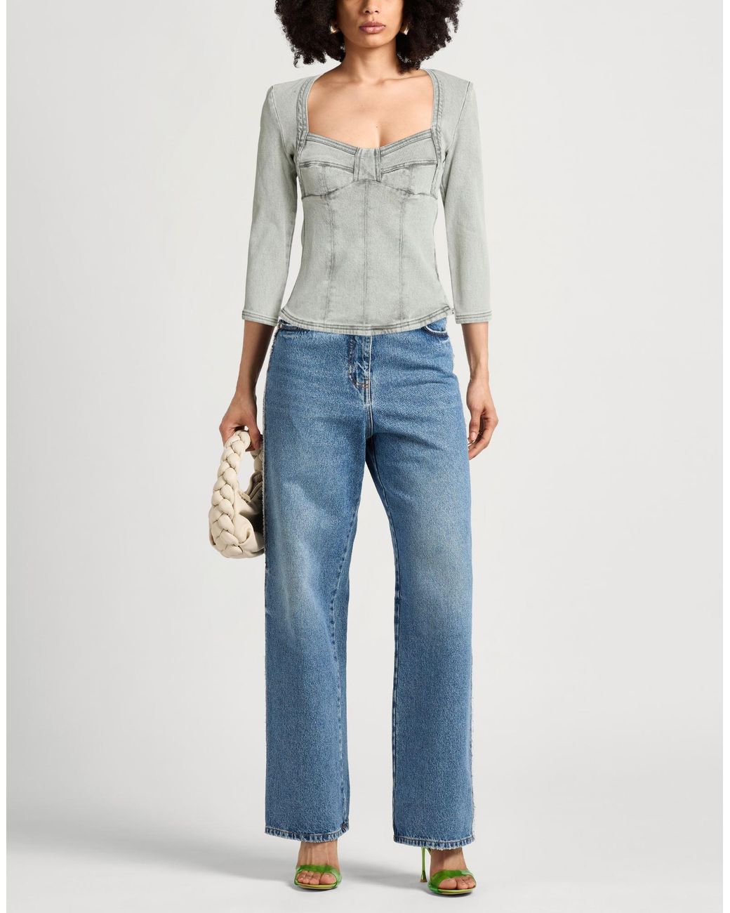 Isabel Marant Gray Top Cotton, Elastane