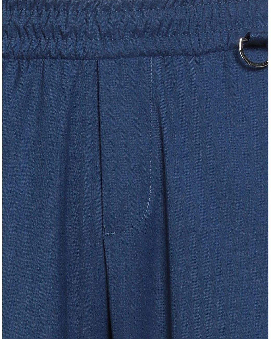 FAMILY FIRST Blue Pants Polyester, Viscose, Wool, Elastane for men
