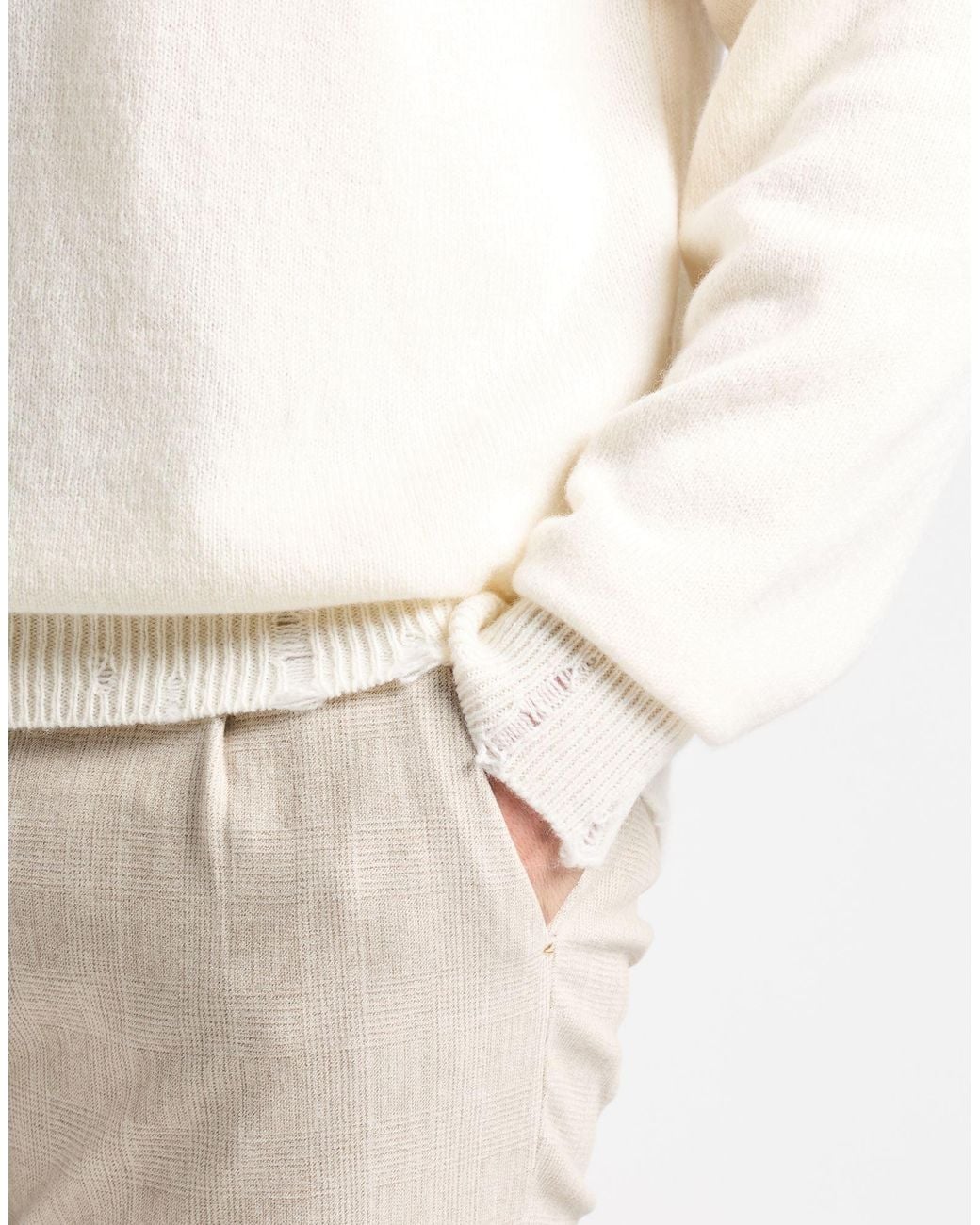 Amaranto White Turtleneck for men