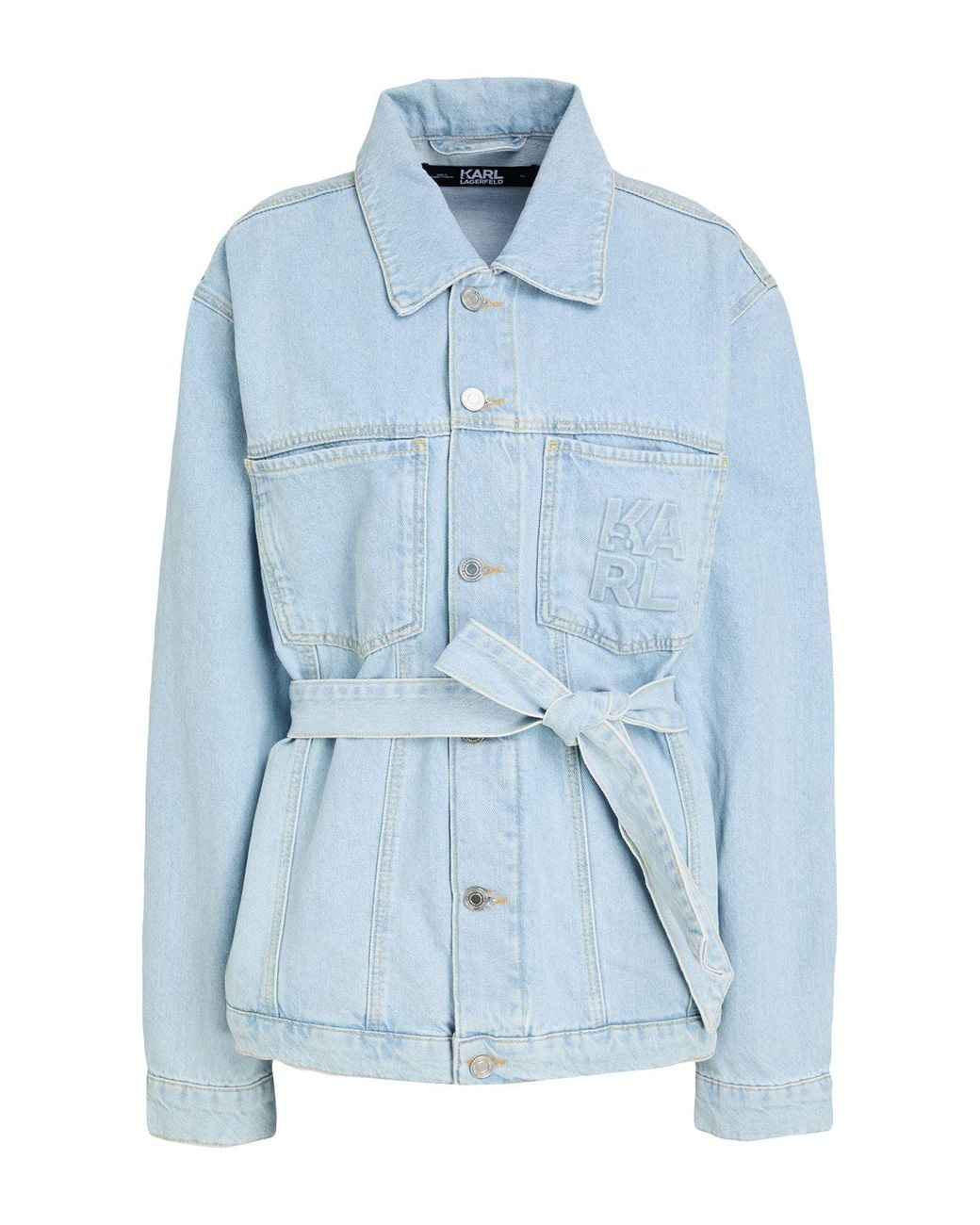 Karl Lagerfeld Blue Denim Outerwear Cotton