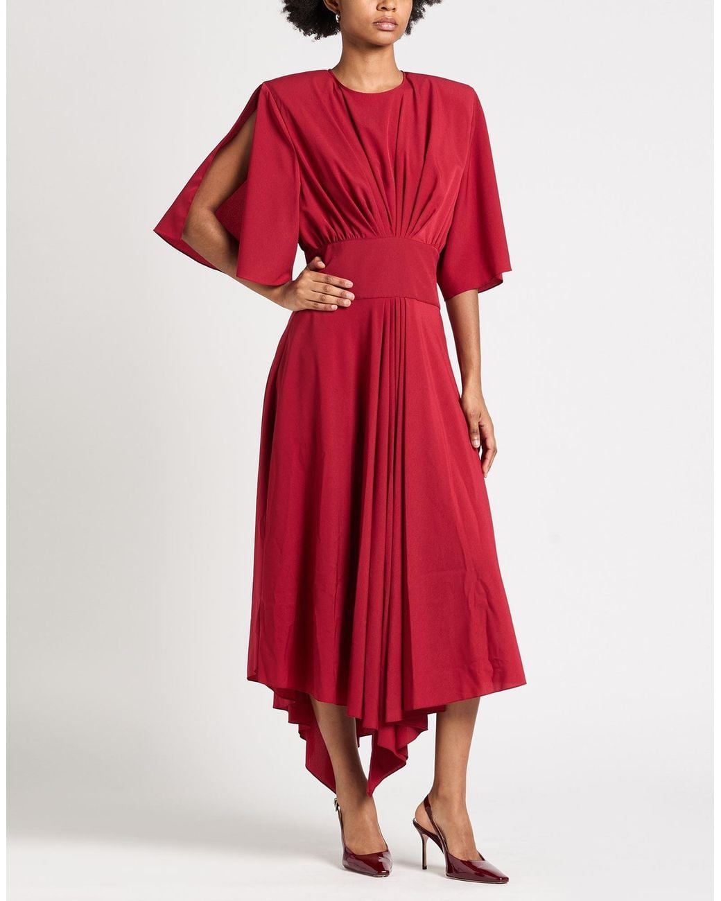 Alexandre Vauthier Red Midi Dress Polyester
