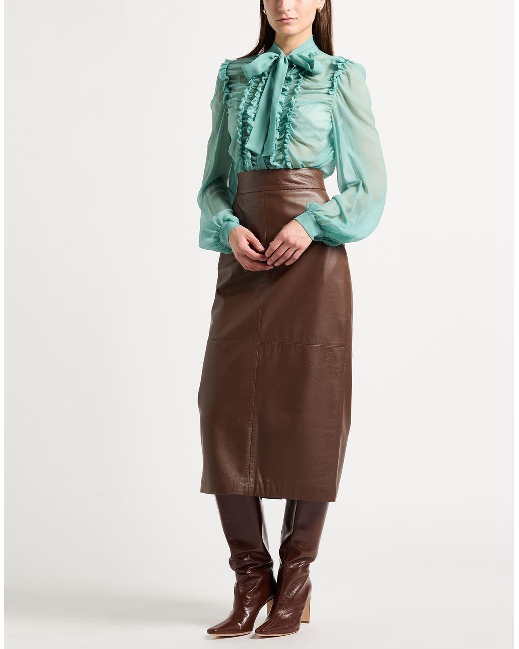 Alberta Ferretti Green Light Shirt Silk