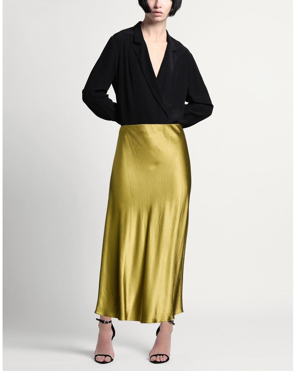 Compagnia Italiana Yellow Maxi Skirt Viscose, Elastane