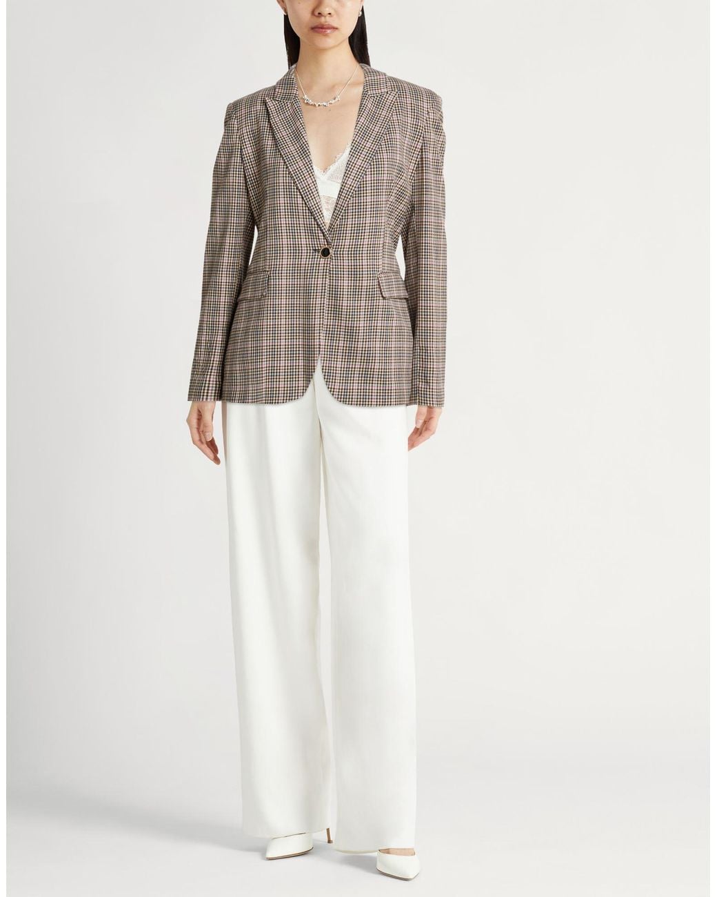 Liu Jo Brown Blazer Polyester, Viscose, Metallic Polyester, Elastane