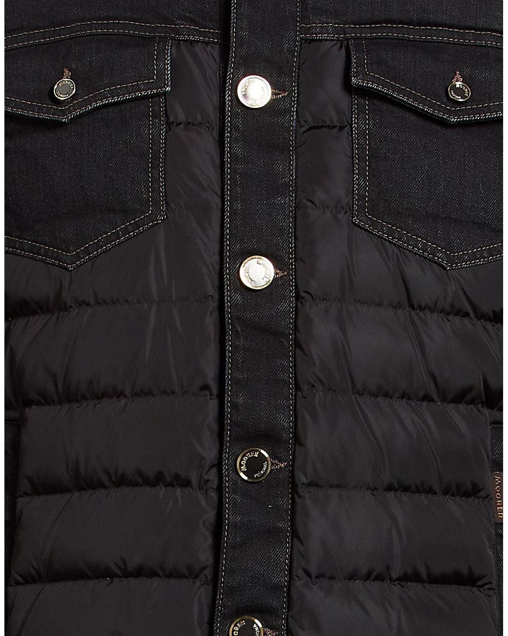 Moorer Black Puffer Cotton, Elastane for men
