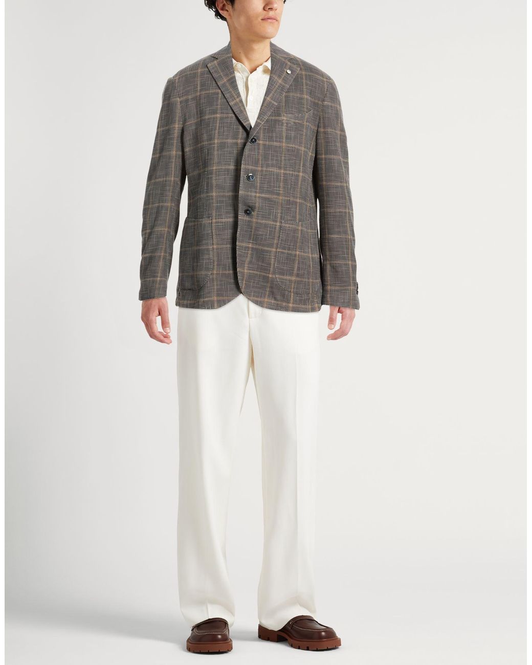 L.b.m. 1911 Gray Midnight Blazer Cotton, Silk for men